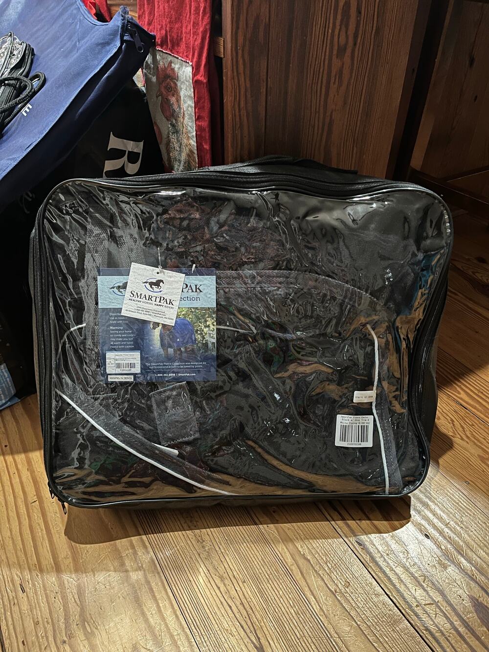SmartPak Fleece Cooler Black w/ Grey Trim & White Piping-XL (82-84)
